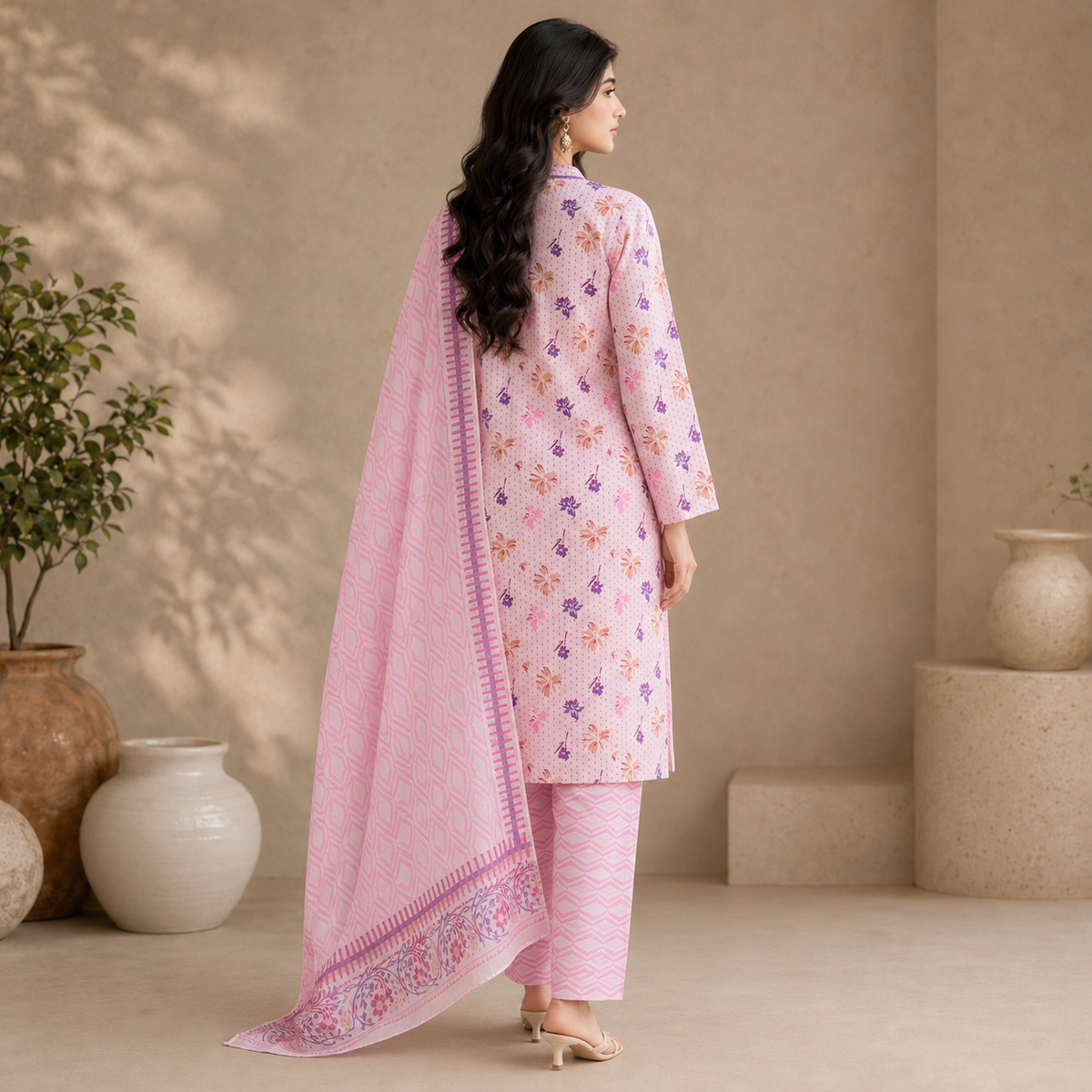 Rosé Garden — Signature Printed Lawn 3-Piece