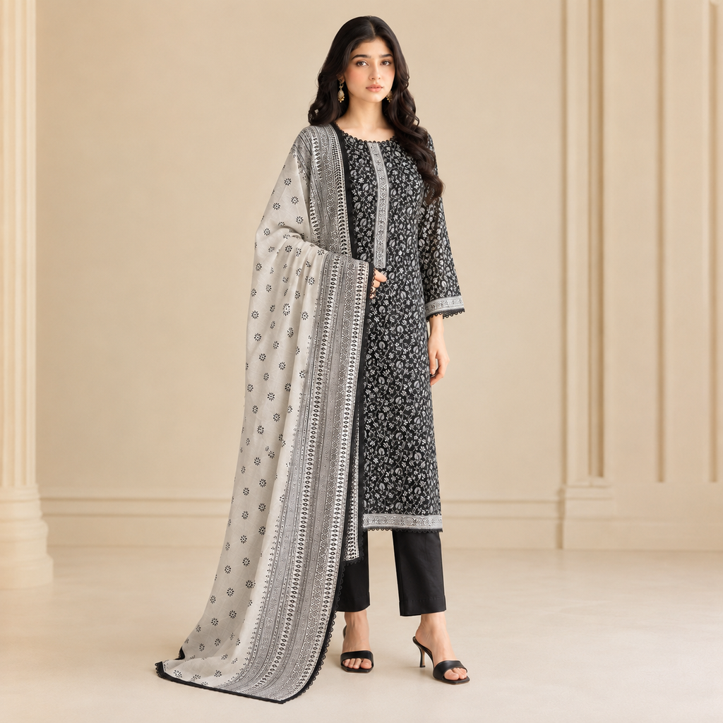 Pearl Shadow — Signature Printed Lawn 3-Piece