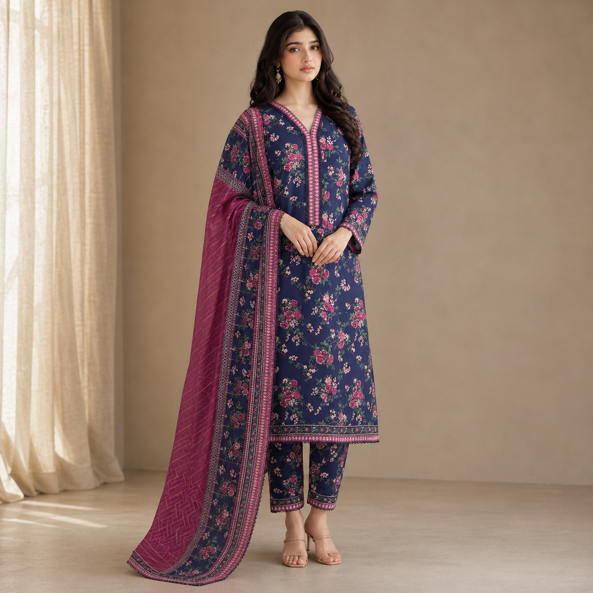 Berry Eclipse — Signature Printed Lawn 3-Piece