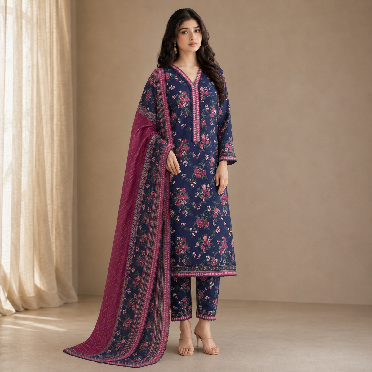 Berry Eclipse — Signature Printed Lawn 3-Piece