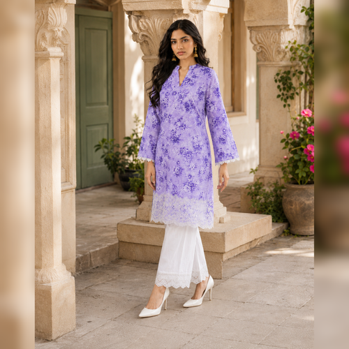 Lavender Haze – Printed & Embroidered Lawn 2-Piece Suit