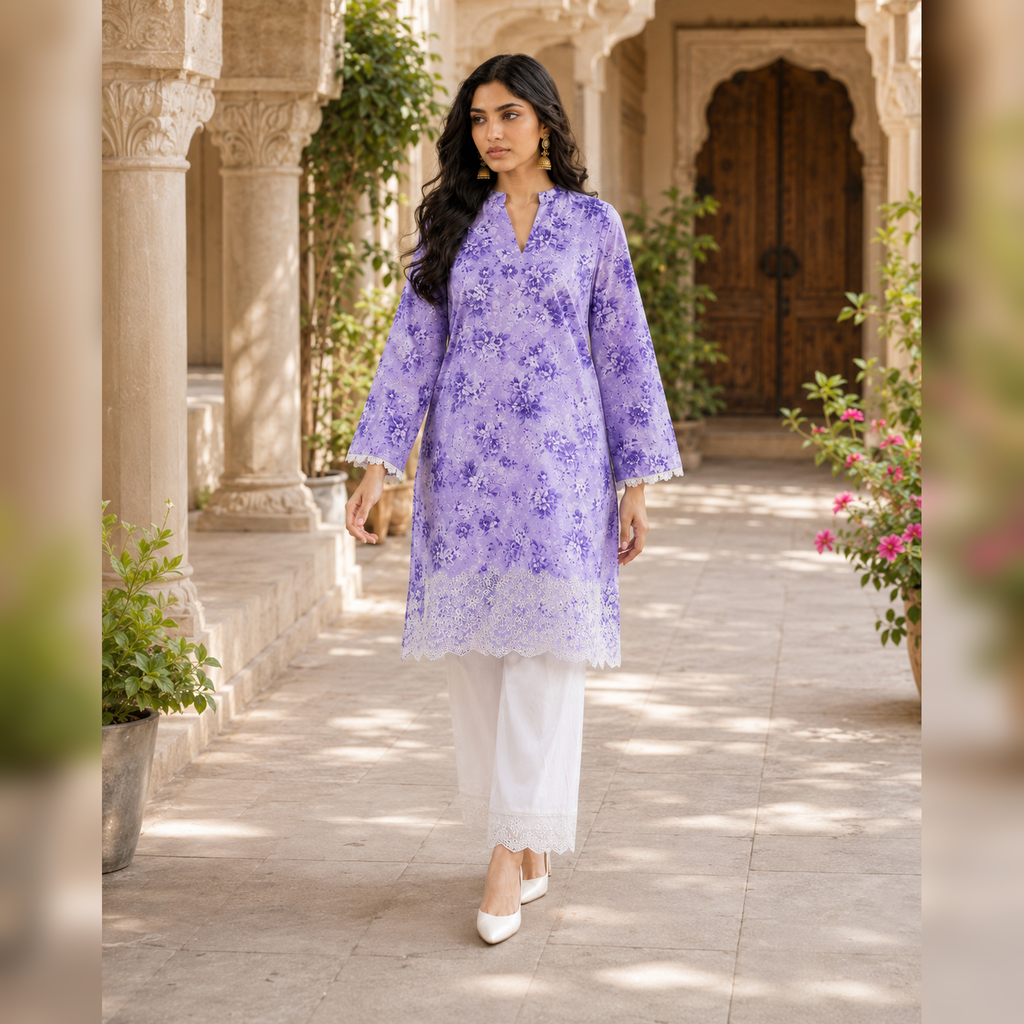Lavender Haze – Printed & Embroidered Lawn 2-Piece Suit