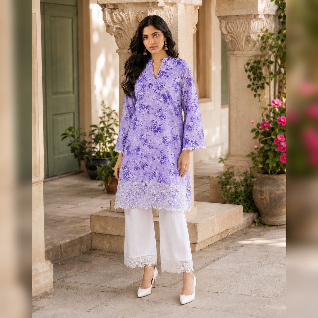 Lavender Haze – Printed & Embroidered Lawn 2-Piece Suit