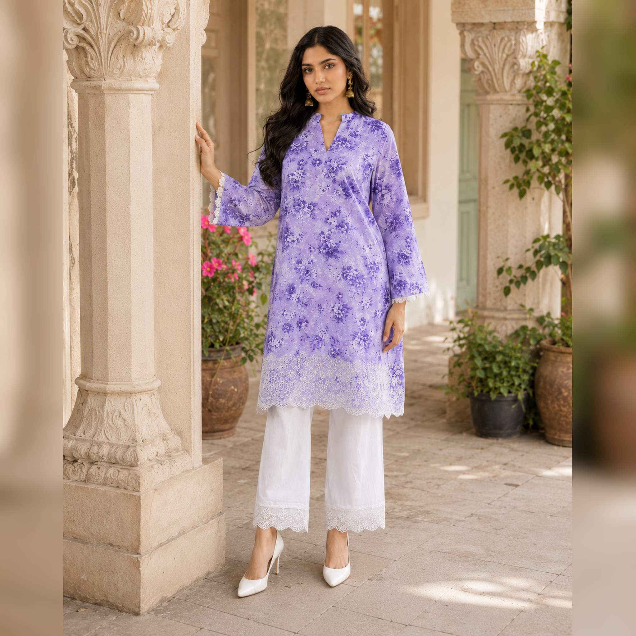 Lavender Haze – Printed & Embroidered Lawn 2-Piece Suit